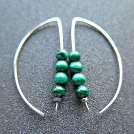 emerald green malachite earrings. green splurge earrings. Canadian seller in Calgary Alberta.