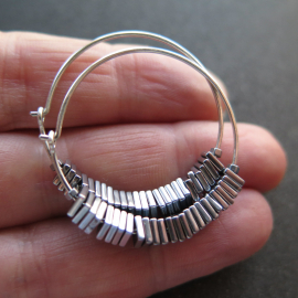 modern sterling silver hoop earrings