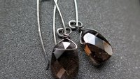 hypoallergenic earrings. smoky quartz jewelry. niobium earwires.