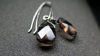 hypoallergenic earrings. smoky quartz jewelry. niobium earwires.