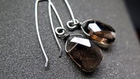 hypoallergenic earrings. smoky quartz jewelry. niobium earwires.