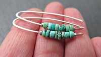 natural turquoise earrings. December birthstone jewelry in sterling silver. genuine turquoise jewellery.