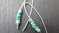 natural turquoise earrings. December birthstone jewelry in sterling silver. genuine turquoise jewellery.
