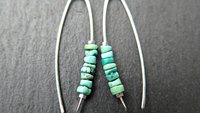 natural turquoise earrings. December birthstone jewelry in sterling silver. genuine turquoise jewellery.