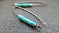 hypoallergenic turquoise earrings. niobium jewelry for sensitive ears. natural turquoise gemstones. nickel free earrings.