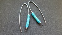 hypoallergenic turquoise earrings. niobium jewelry for sensitive ears. natural turquoise gemstones. nickel free earrings.