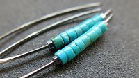 hypoallergenic turquoise earrings. niobium jewelry for sensitive ears. natural turquoise gemstones. nickel free earrings.
