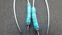 hypoallergenic turquoise earrings. niobium jewelry for sensitive ears. natural turquoise gemstones. nickel free earrings.