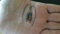 rainbow hematite earrings in hypoallergenic niobium. Canadian seller.