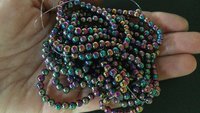 rainbow hematite earrings in hypoallergenic niobium. Canadian seller.