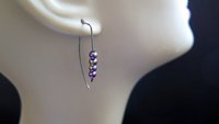 rainbow hematite earrings in hypoallergenic niobium. Canadian seller.