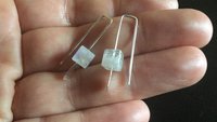 small moonstone earrings. white gemstone jewelry. geometric jewellery. Canadian seller.