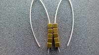 gold hematite earrings. cube jewelry in gold and sterling silver earrings. mixed metal jewelry.