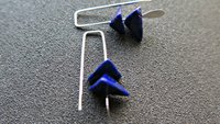 small lapis lazuli earrings. royal blue gemstone jewelry. triangle earrings.
