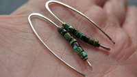 natural turquoise earrings. December birthstone jewelry in sterling silver. genuine turquoise jewellery.