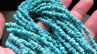 natural turquoise earrings. small 7/8 inch sterling silver hoops. Canadian seller in Calgary. turquoise jewelry.