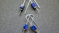 small lapis lazuli earrings. navy blue and gold hematite jewelry. rectangle earrings. made in Calgary