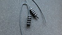 black earrings. hematite earrings in anodized niobium. hypoallergenic earwires.