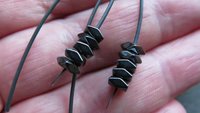 black earrings. hematite earrings in anodized niobium. hypoallergenic earwires.
