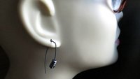 black earrings. hematite earrings in anodized niobium. hypoallergenic earwires.