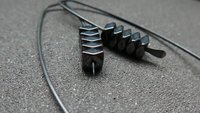 black earrings. hematite earrings in anodized niobium. hypoallergenic earwires.