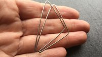 triangle earrings in niobium. hammered silver hoops. hypoallergenic jewelry. nickel free hoop earrings.