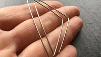 triangle earrings in niobium. hammered silver hoops. hypoallergenic jewelry. nickel free hoop earrings.