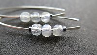 labradorite earrings with flash made with sterling silver wire. modern gemstone jewelry. Canadian made labradorite jewellery.