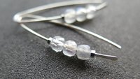 labradorite earrings with flash made with sterling silver wire. modern gemstone jewelry. Canadian made labradorite jewellery.