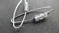 labradorite earrings with flash made with sterling silver wire. modern gemstone jewelry. Canadian made labradorite jewellery.