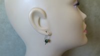 irregular cut green jade earrings. Canadian jade jewelry. small natural jade earrings.