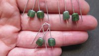 irregular cut green jade earrings. Canadian jade jewelry. small natural jade earrings.