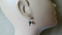 very dark forest green jade earrings. natural jade jewelry. earrings from Canada.