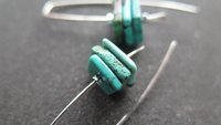 turquoise earrings. sterling silver earrings. December birthstone jewelry. natural turquoise gemstones.