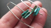 turquoise earrings. sterling silver earrings. December birthstone jewelry. natural turquoise gemstones.