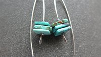 turquoise earrings. sterling silver earrings. December birthstone jewelry. natural turquoise gemstones.