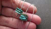 turquoise earrings. sterling silver earrings. December birthstone jewelry. natural turquoise gemstones.