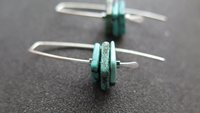 turquoise earrings. sterling silver earrings. December birthstone jewelry. natural turquoise gemstones.