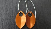 modern orange earrings. anodized aluminum dangle. sterling silver ear wire. splurge.