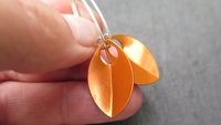 modern orange earrings. anodized aluminum dangle. sterling silver ear wire. splurge.