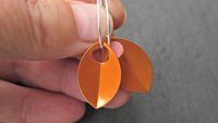modern orange earrings. anodized aluminum dangle. sterling silver ear wire. splurge.
