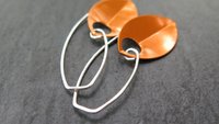 modern orange earrings. anodized aluminum dangle. sterling silver ear wire. splurge.