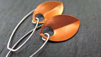 modern orange earrings. anodized aluminum dangle. sterling silver ear wire. splurge.