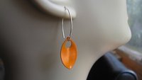 modern orange earrings. anodized aluminum dangle. sterling silver ear wire. splurge.