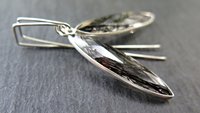 artisan rutilated quartz earrings in sterling silver. gorgeous black dangle earrings in sterling silver. natural gemstone jewellery