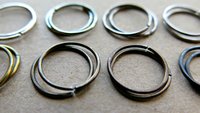 mens hoop earrings in antique bronze. men's jewelry. small niobium hoops.