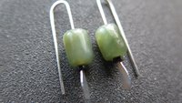 genuine green jade earrings from Canada. natural jade jewelry. 1 inch earrings.