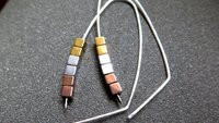 gold, silver and copper earrings. modern cube hematite hoops. metallic jewelry.