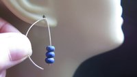 lapis earrings. cobalt blue earring. genuine lapis lazuli jewelry. dark blue stones with a matte polish.