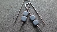 small matte gold earrings. square hematite jewelry. geometric jewellery. 1 inch earrings.